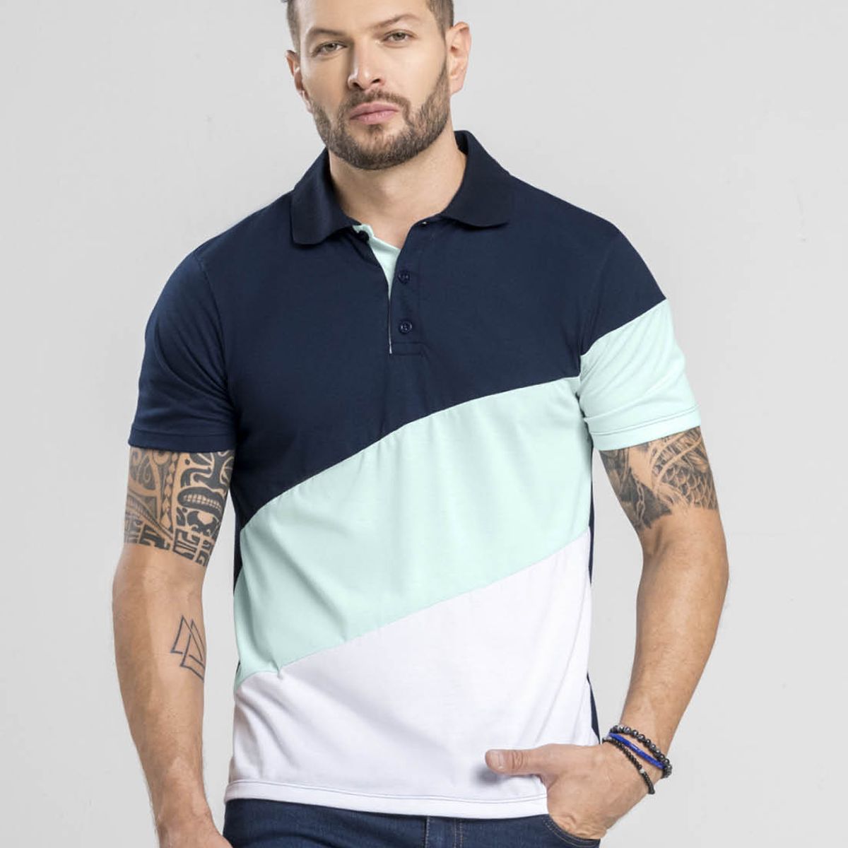 MARKETING PERSONAL - Polo Masculino Azul Navy Mp 1875