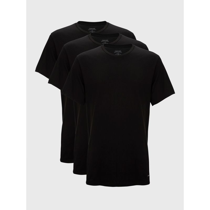 CALVIN KLEIN - Pack de 3 Camisetas Negras Cuello Redondo Para Hombre Calvin Klein