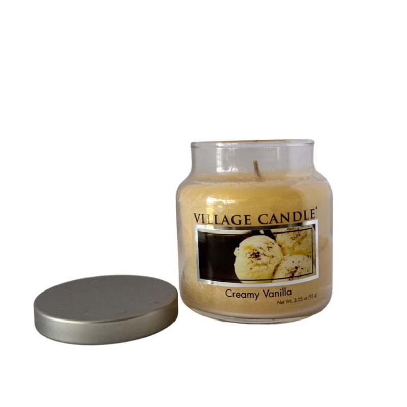 VILLAGE CANDLE - Vela Aromática Vainilla Cremosa Tamaño Pequeño 92 gramos Village Candle