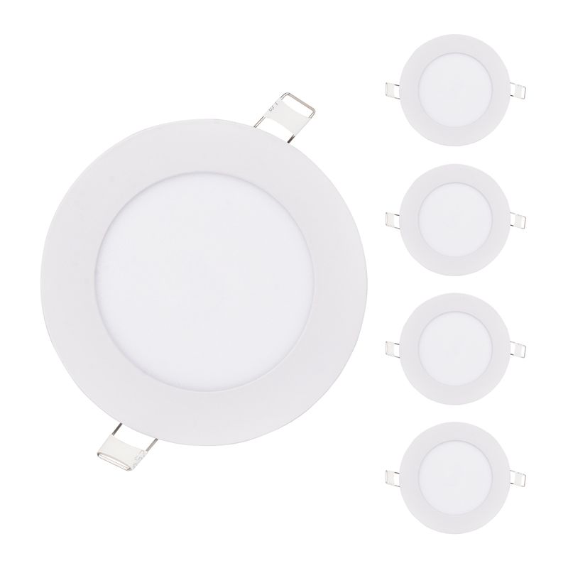VCP - Panel Led 6w Incrustar Embutir Luz Neutra Pack X 5 Certifica