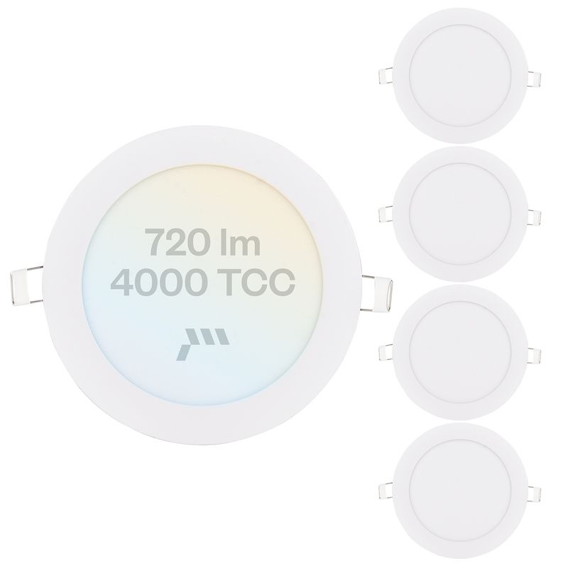 VCP - Panel Led 12w Incrustar Embutir Luz Neutra Pack X 5 Certific