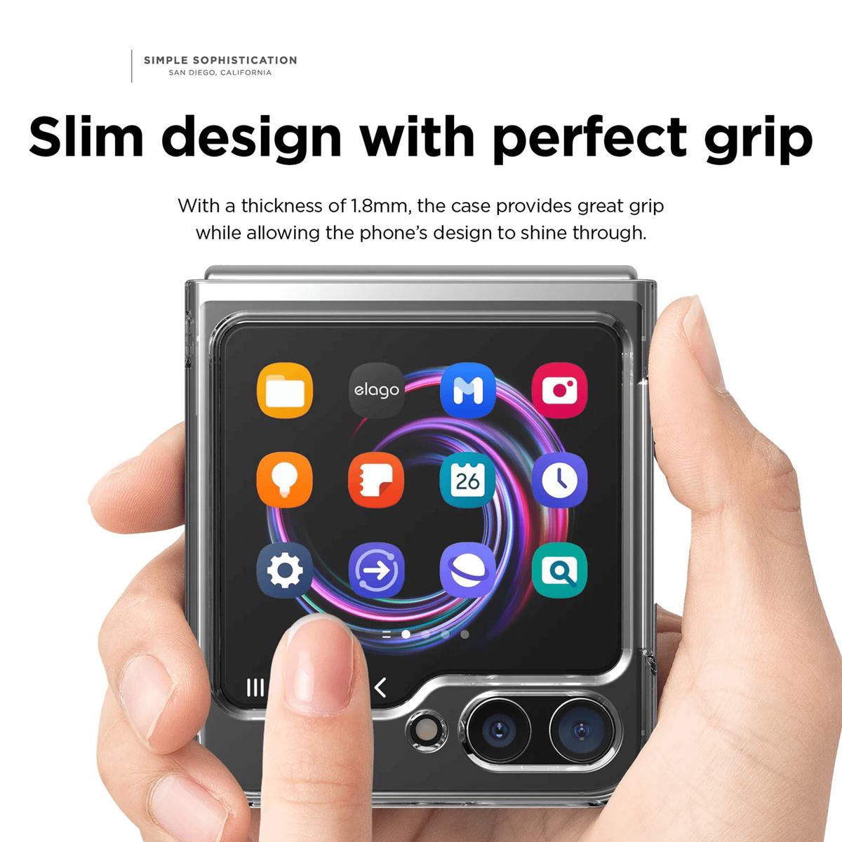 GENERICO - Clear Case Hybrid Protector Compatible Samsung Z Flip 5 Transparente