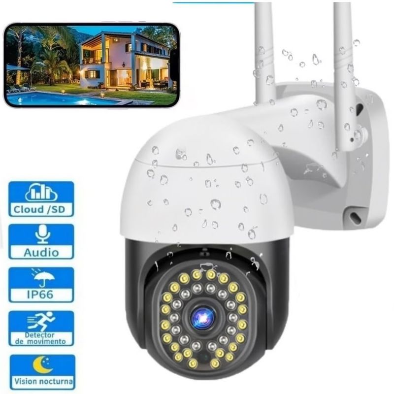 ONE PIXEL - Cámara Seguridad Wifi Smart 360° Vision Nocturna Domo PTZ SD
