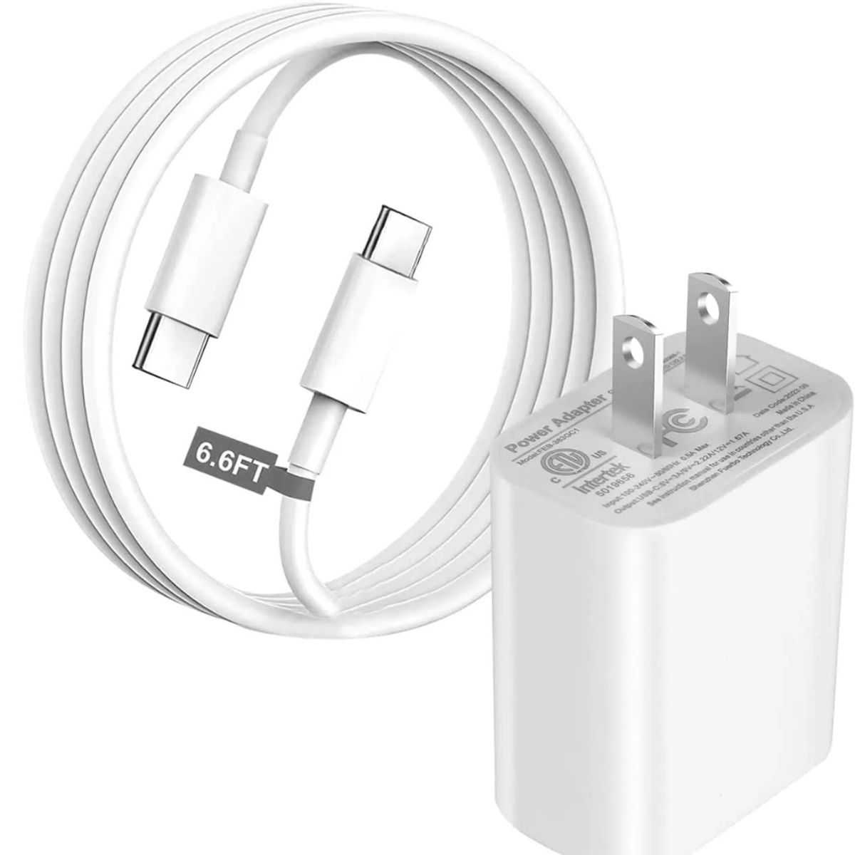 GENERICO - Cargador Compatible Iphone 15 / Pro / Pro Max Carga rapida 20w