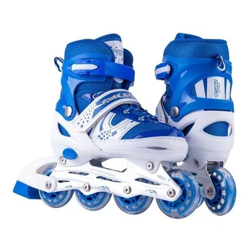 KIDSHOP - Patines Semiprofesionales Niño Kit Protección Azul S 31-34-