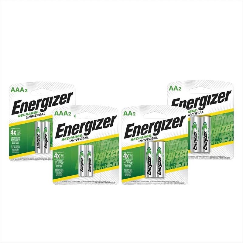 ENERGIZER - Combo Pilas Recargables Energizer 4 Aaa + 4 Aa