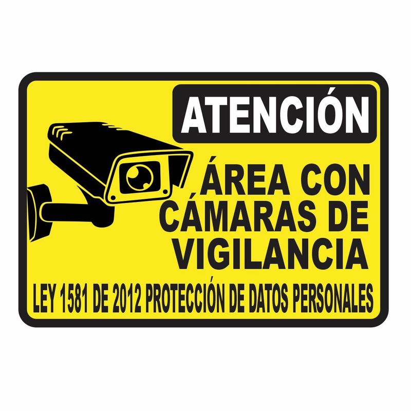 GENERICO - Señalización Aviso Metálico Atención Cámara 20x15 cms