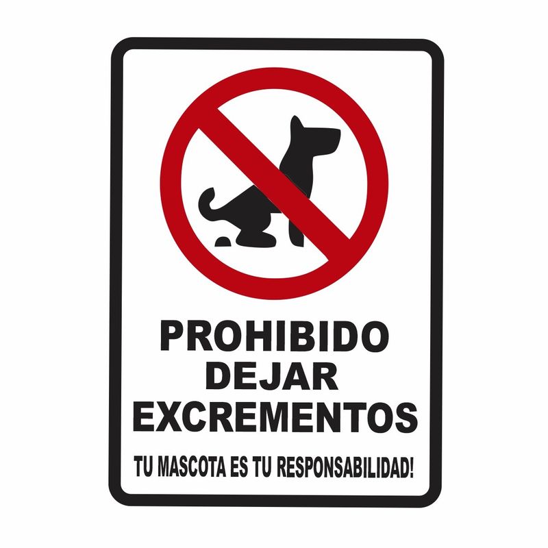 GENERICO - Señalización Aviso Prohibido Dejar Excrementos 20x15 Cms