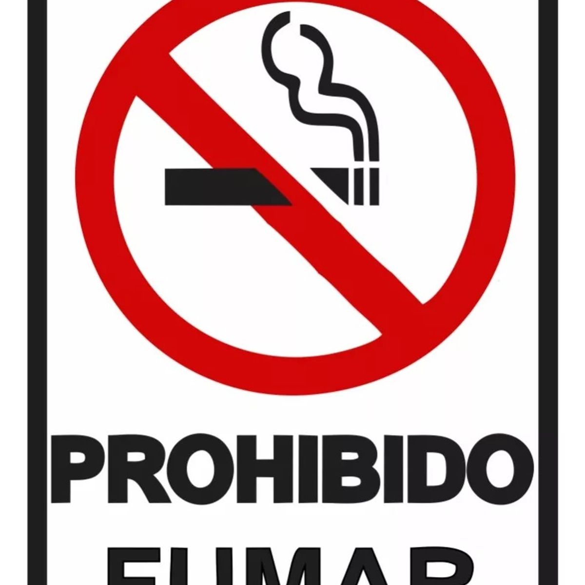 GENERICO - Señalización Aviso Metalico Prohibido Fumar 20x15 cm