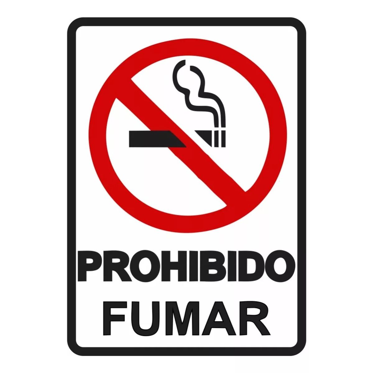 GENERICO - Señalización Aviso Metalico Prohibido Fumar 20x15 cm