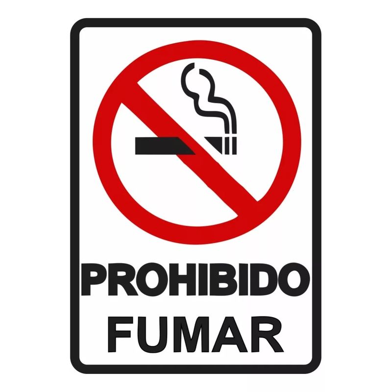 GENERICO - Señalización Aviso Metalico Prohibido Fumar 20x15 cm