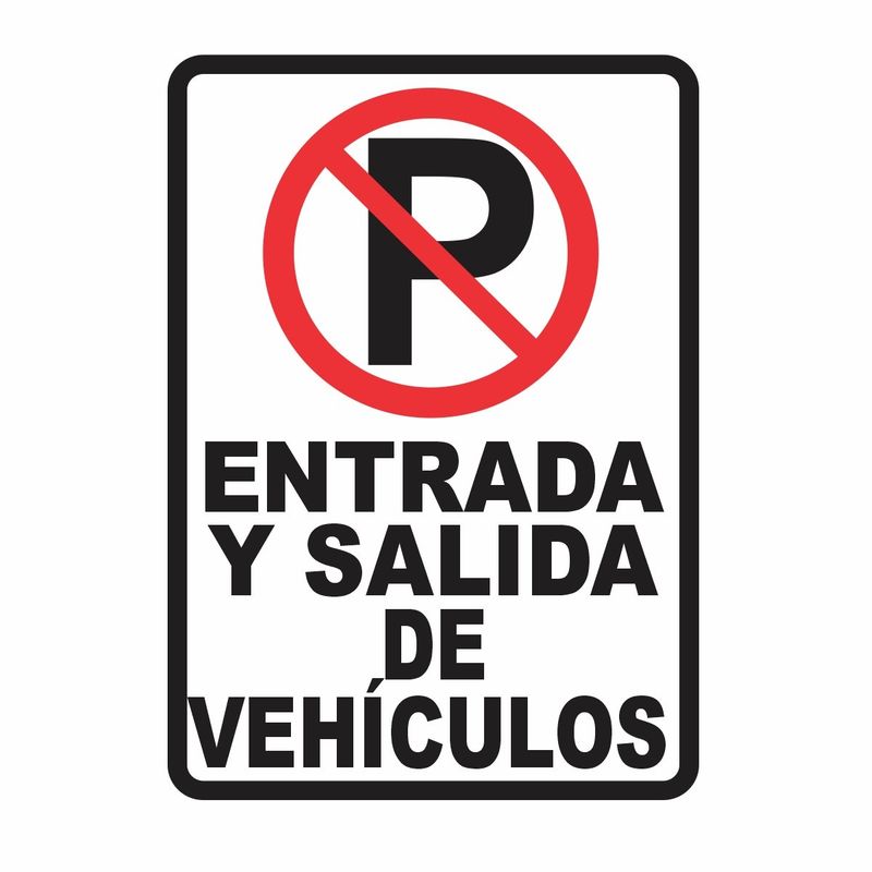 GENERICO - Señalización Aviso Entrada Salida Vehículo 20x15 cm