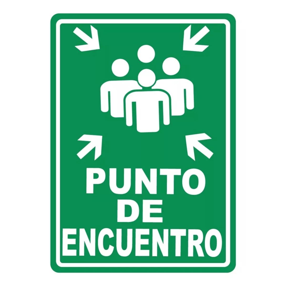 GENERICO - Señalización Aviso Metálico Punto De Encuentro 20x15 Cms