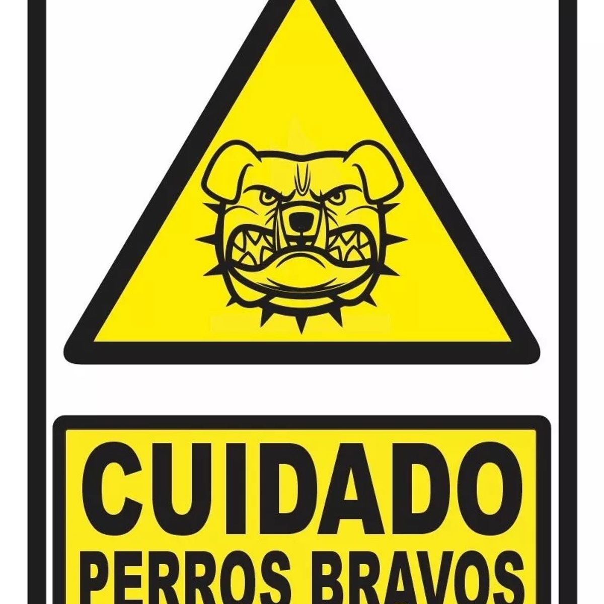 GENERICO - Señalización Aviso Cuidado Perros Bravos 20x15 Cms