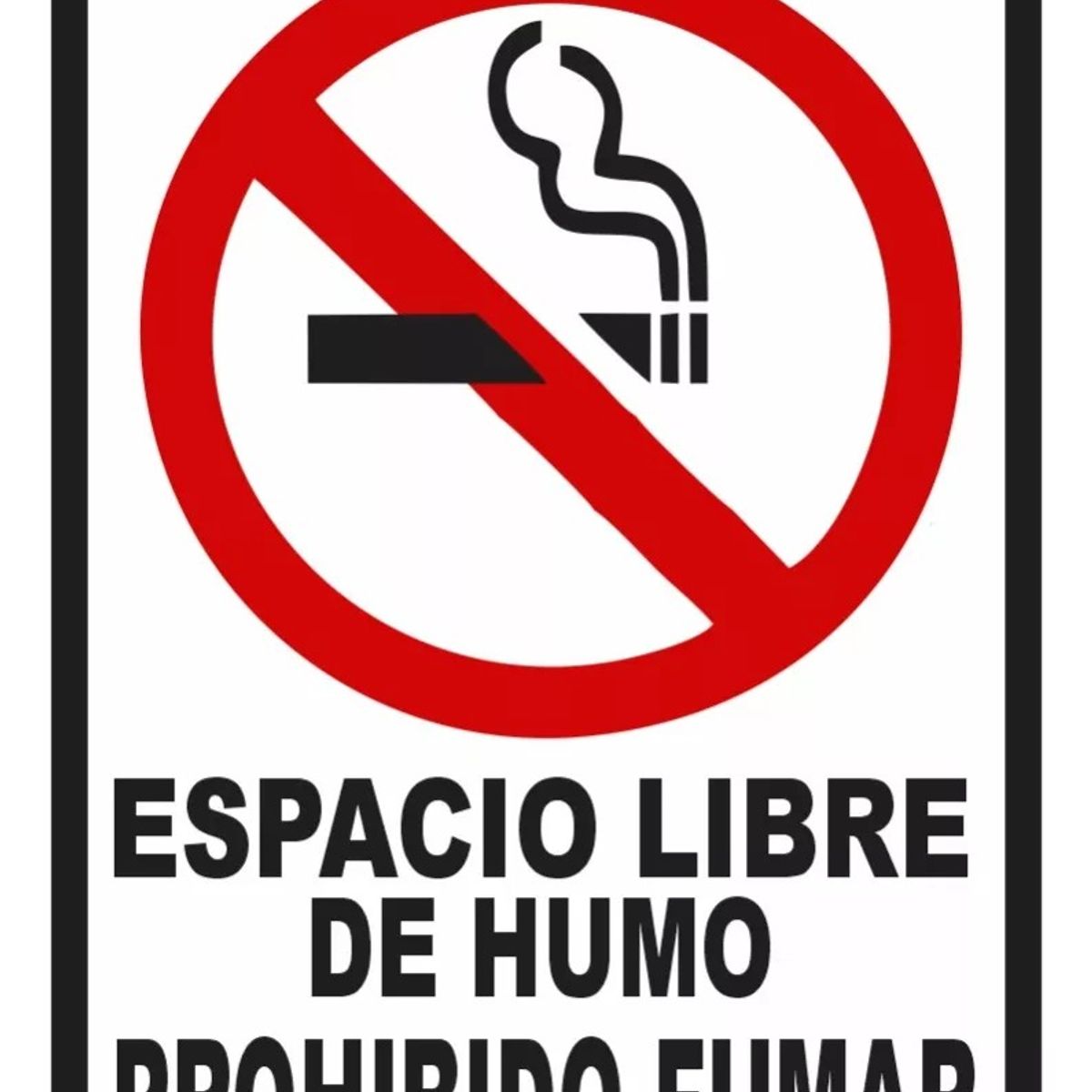 GENERICO - Señalización Aviso Metalico Espacio Libre Humo 20x15 Cms