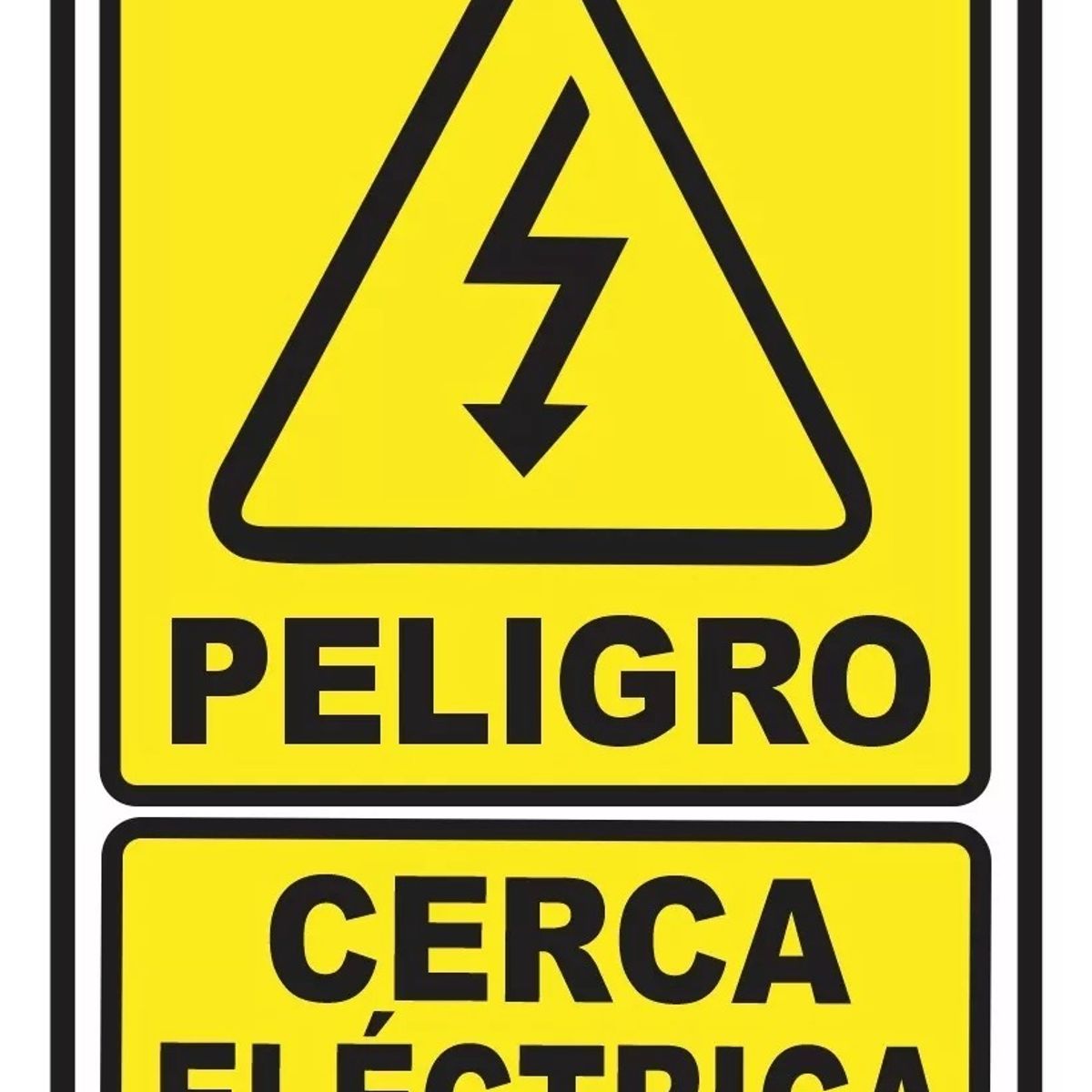 GENERICO - Señalización Aviso Metálico Peligro Cerca Eléctrica 20x15 Cm