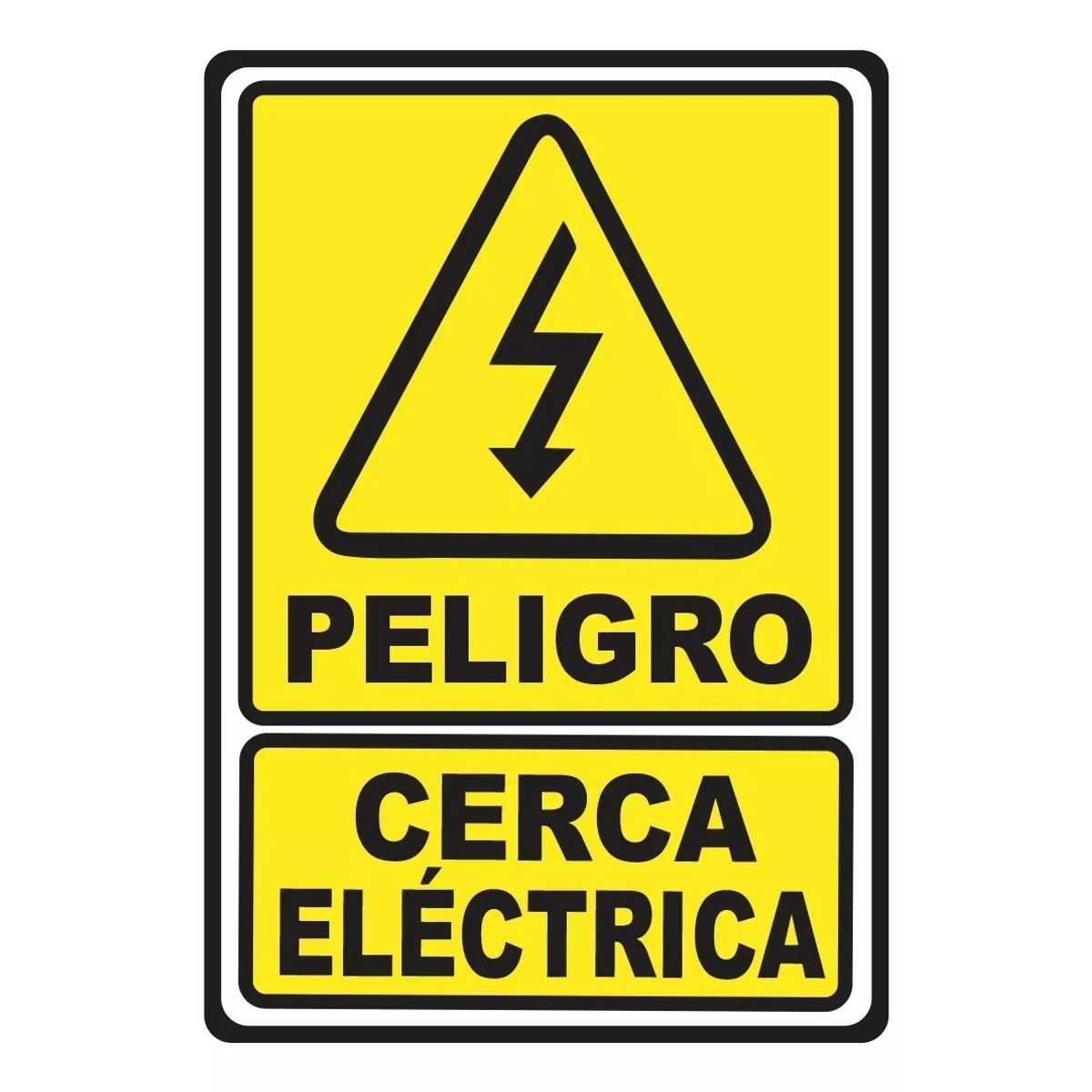 GENERICO - Señalización Aviso Metálico Peligro Cerca Eléctrica 20x15 Cm