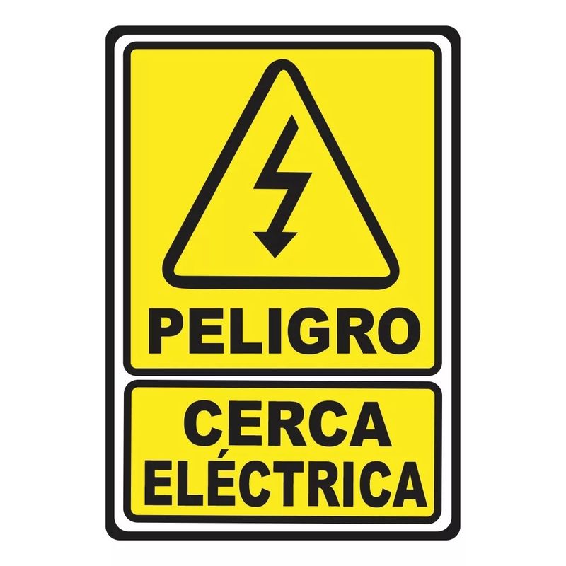 GENERICO - Señalización Aviso Metálico Peligro Cerca Eléctrica 20x15 Cm