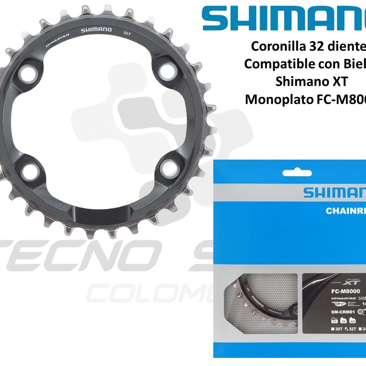 SHIMANO - Plato Coronilla Shimano Xt M8000 11v Monoplato 32 Dientes