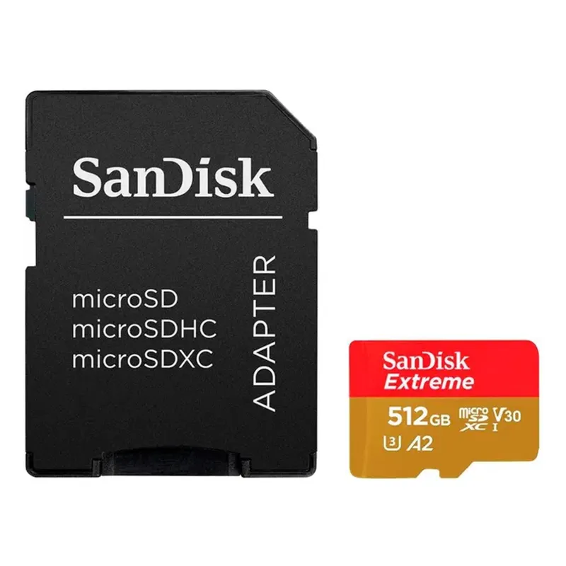 SANDISK - Tarjeta Micro SDXC 512GB Sandisk Extreme 4K U3 A2 190MBS