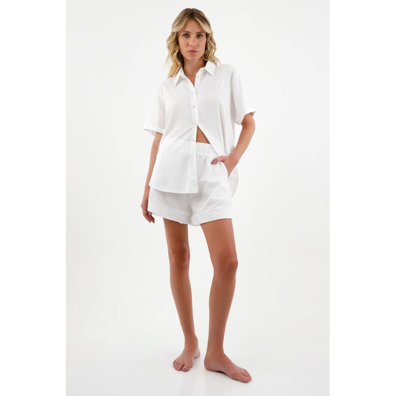 TENNIS - Camisa blanca manga corta para mujer
