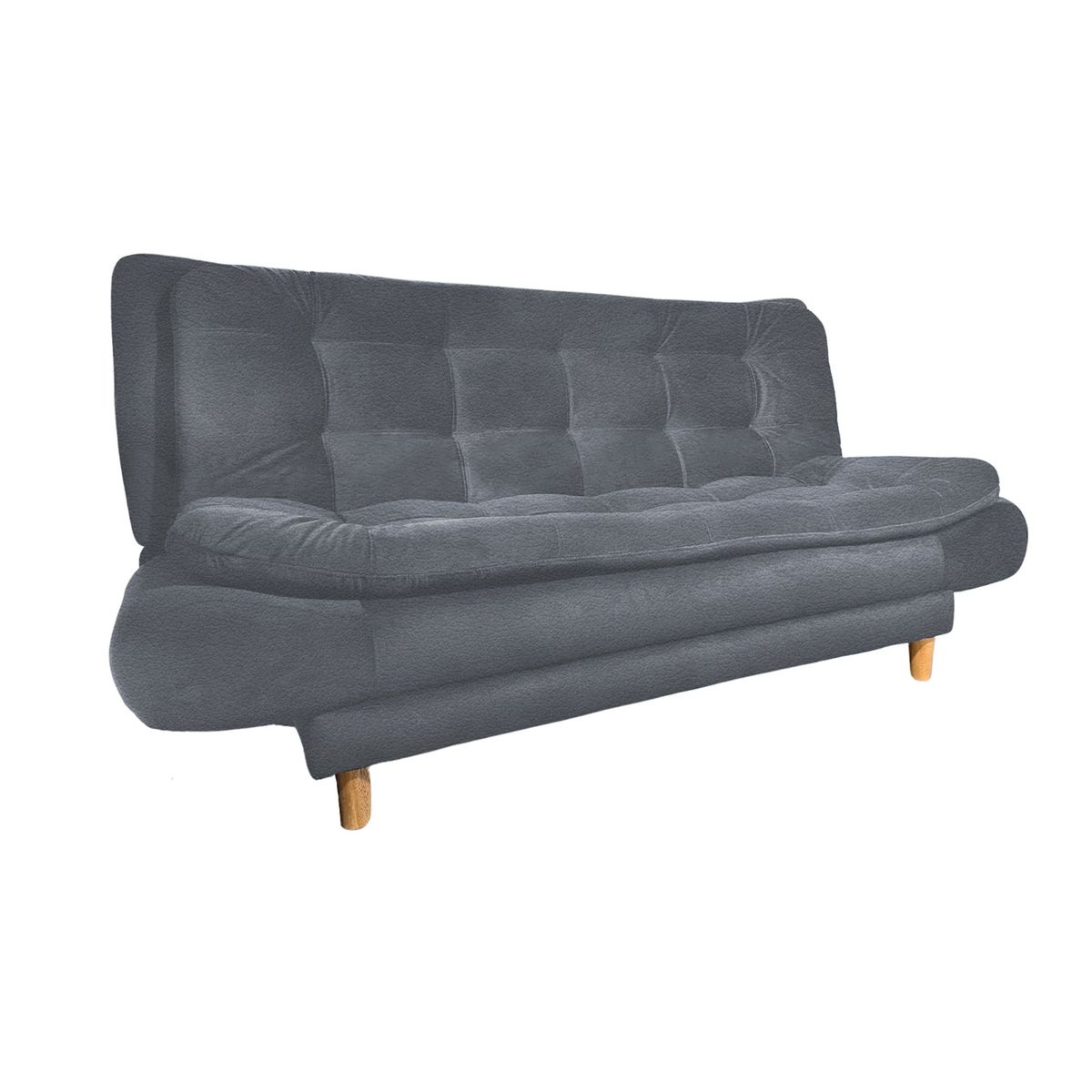 EKONOMODO COLOMBIA - Sofa Cama 3 Puestos Clic Clac En Madera De Pino Kloe Gris Pl 90X180X84