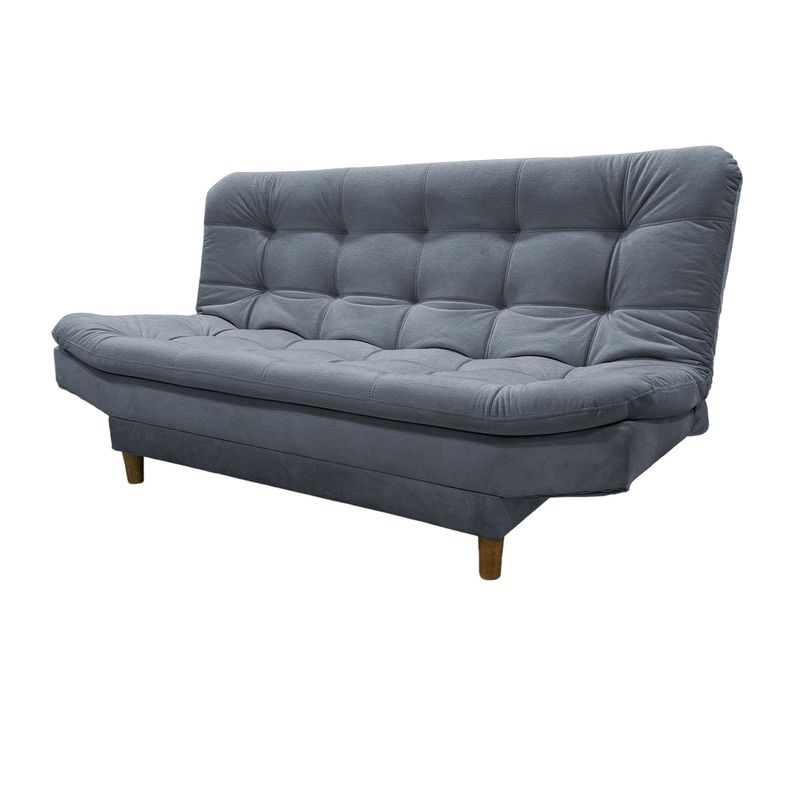 EKONOMODO COLOMBIA - Sofa cama 3 puestos Clic Clac en Madera de Pino Zou Gris Plo 90x180x84
