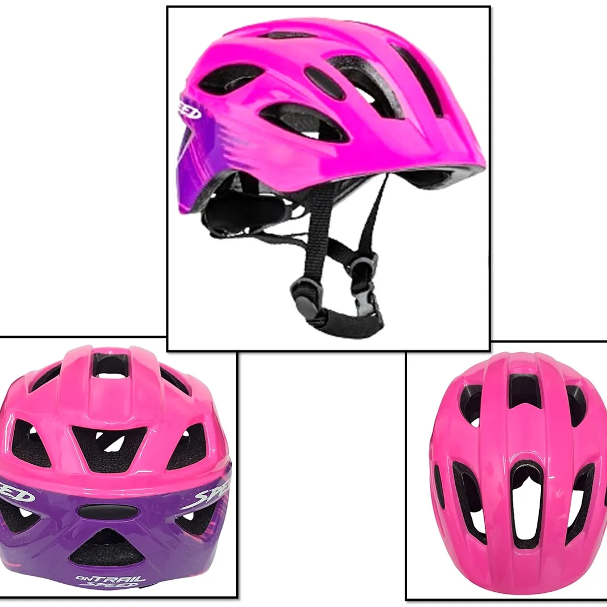 ON TRAIL - Casco + Protectores Niño Niña Bicicleta Patinaje Monopatin