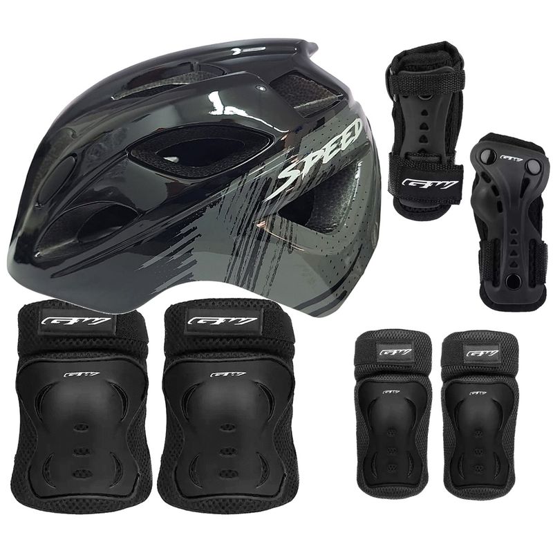 ON TRAIL - Casco + Protectores Niño Niña Bicicleta Patinaje Monopatin