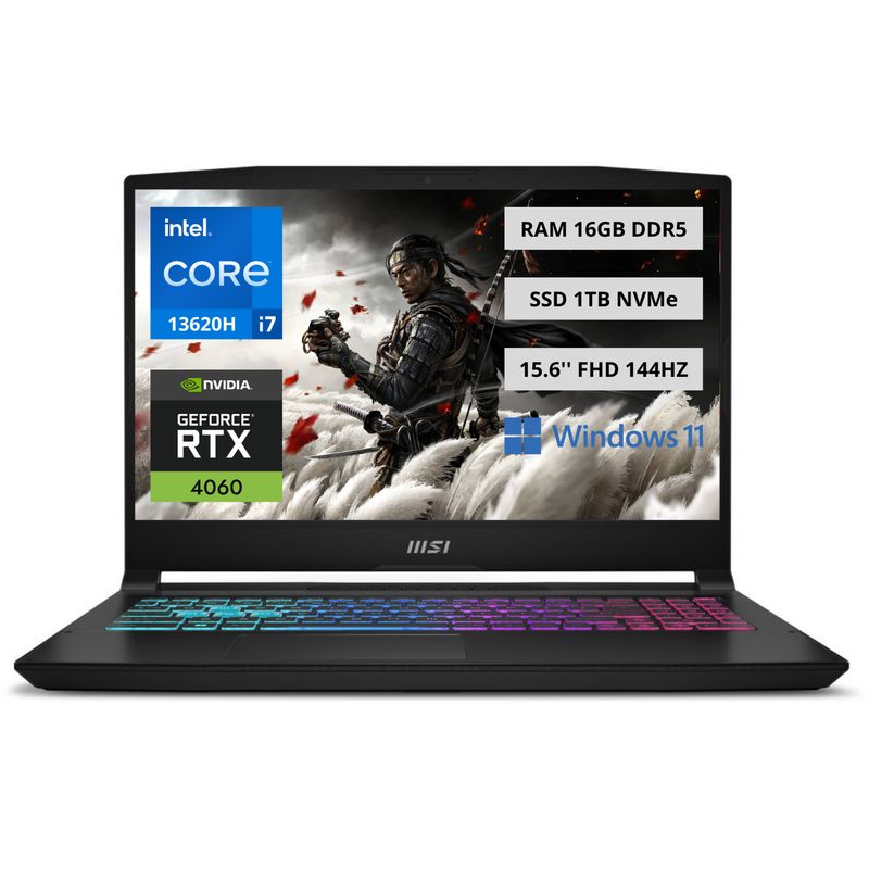 MSI - Portatil Msi Katana 15 Intel Core i7-13620H RAM 16GB SSD 1TB RTX 4060
