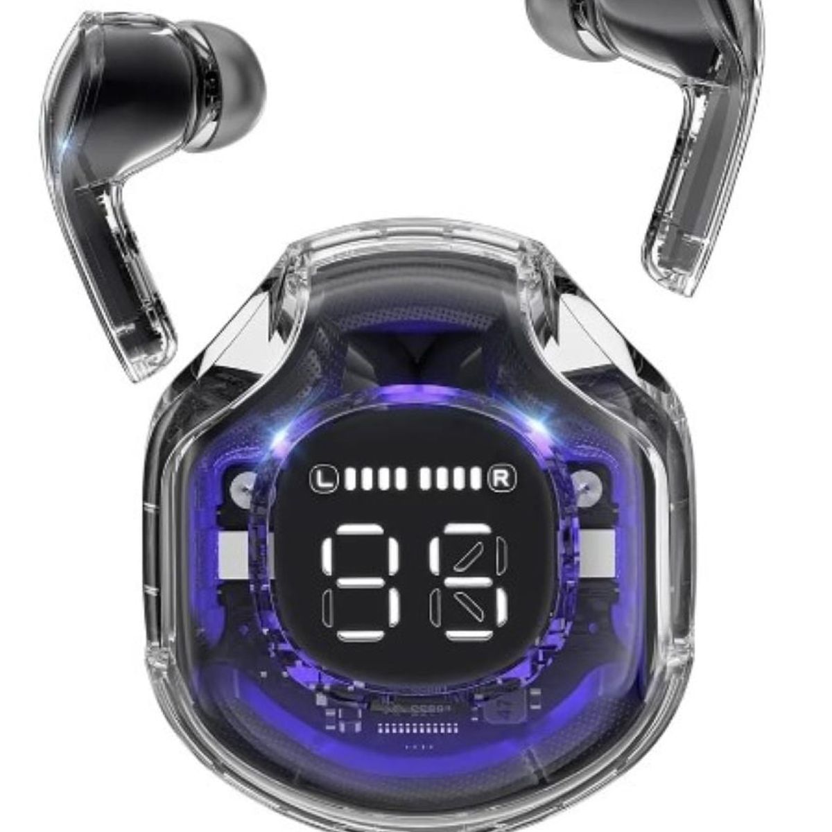 ZHOPI CO - Audifonos Bluetooth Ultrapods 5.3 Pro Inalambricos Celeste Transparente