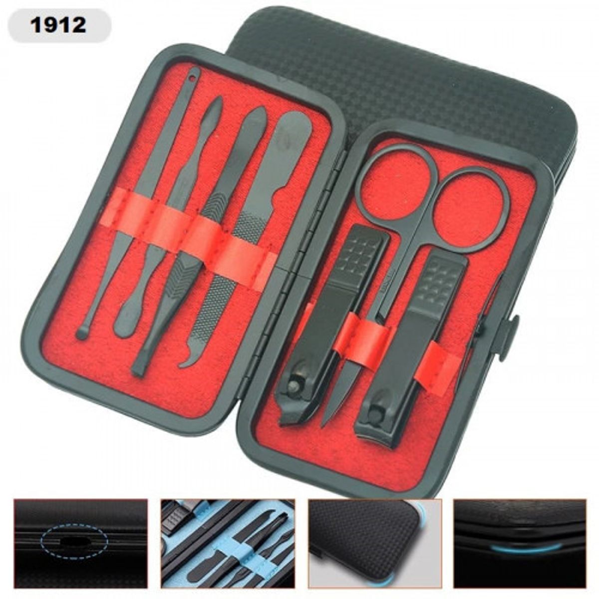 GENERICO - Kit Manicura Corta Uñas Acero 7 Piezas + Estuche