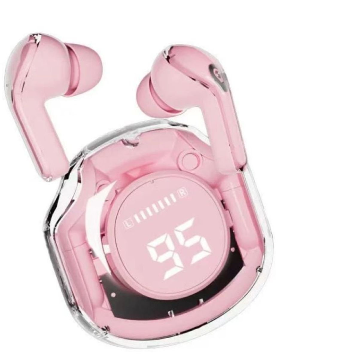 ZHOPI CO - Audifonos Bluetooth Ultrapods 5.3 Pro Inalambricos Rosa Transparente