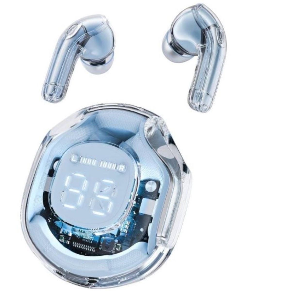 ZHOPI CO - Audifonos Bluetooth Ultrapods 5.3 Pro Inalambricos Rosa Transparente