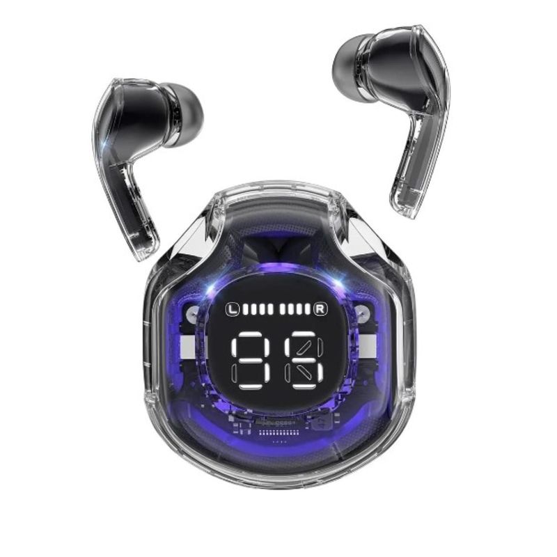 ZHOPI CO - Audifonos Bluetooth Ultrapods 5.3 Pro Inalambricos Negro Transparente