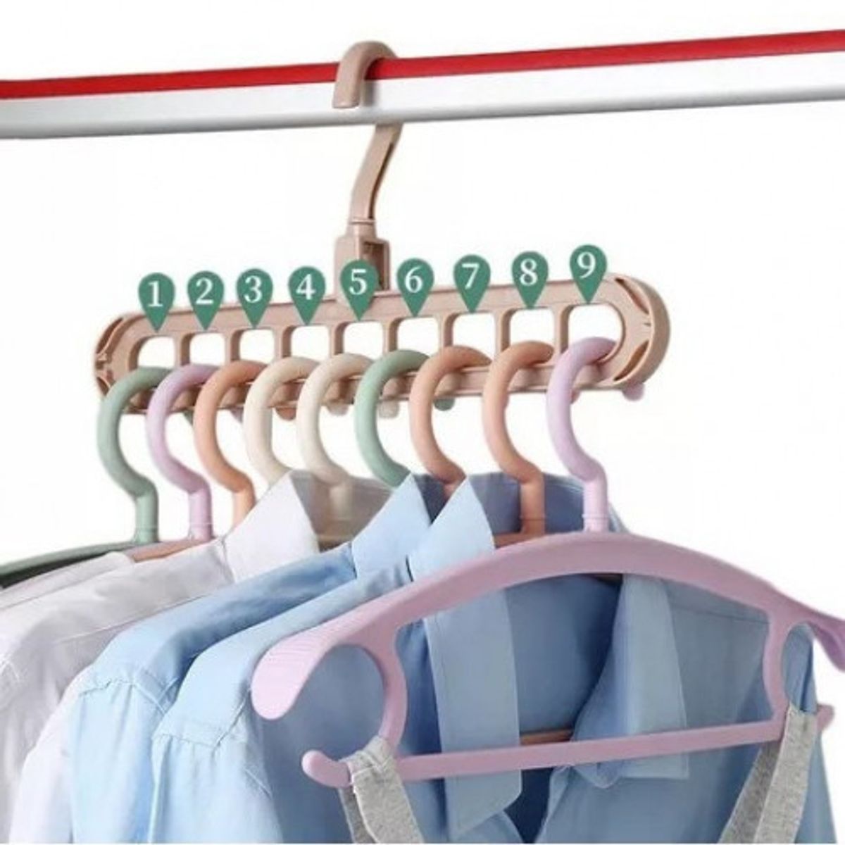 GENERICO - x3 Ganchos de Ropa Ahorra Espacio