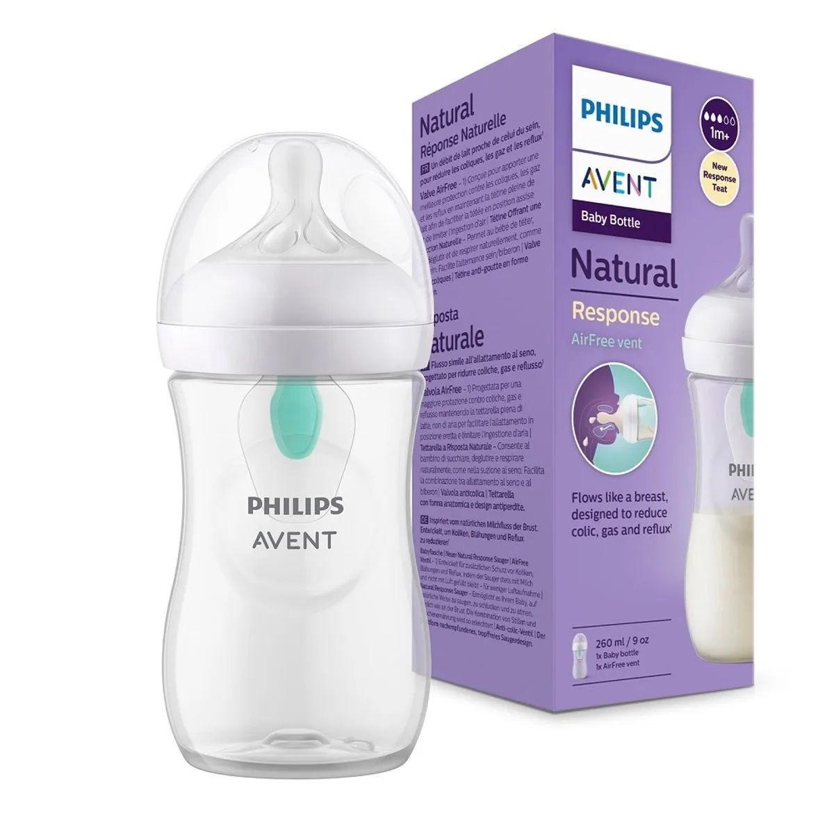 AVENT - Tetero Avent Natural Response 9 Oz Con Válvula Airfree