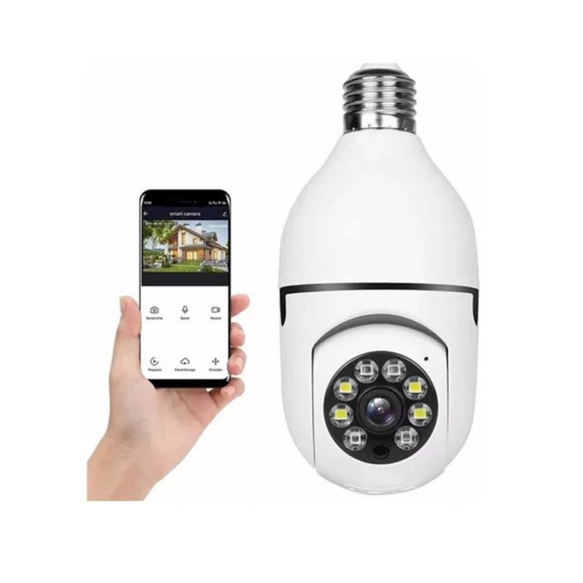 CARAY - Camara Ip Bombillo Wifi De Seguridad Motorizada 360