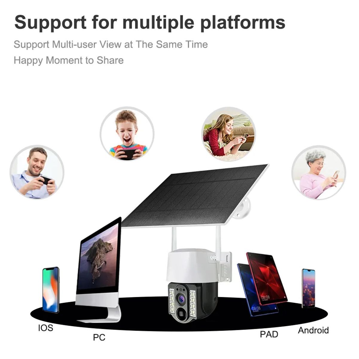 SOLARAY - Cámara De Seguridad Robótica Exterior Wifi Panel Solar