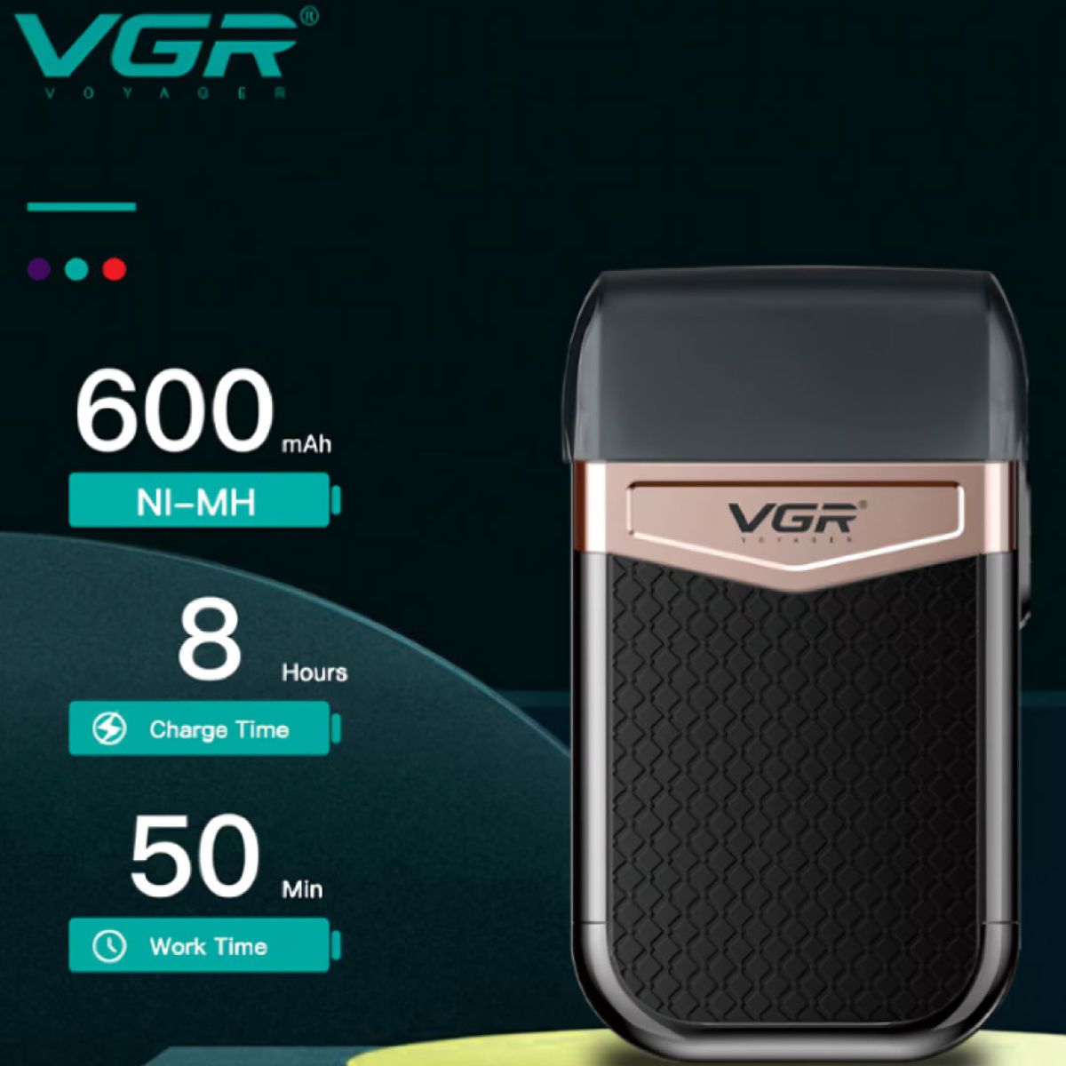 VGR - Máquina Afeitadora Rasuradora Inalámbrica Vgr V-331 Negro