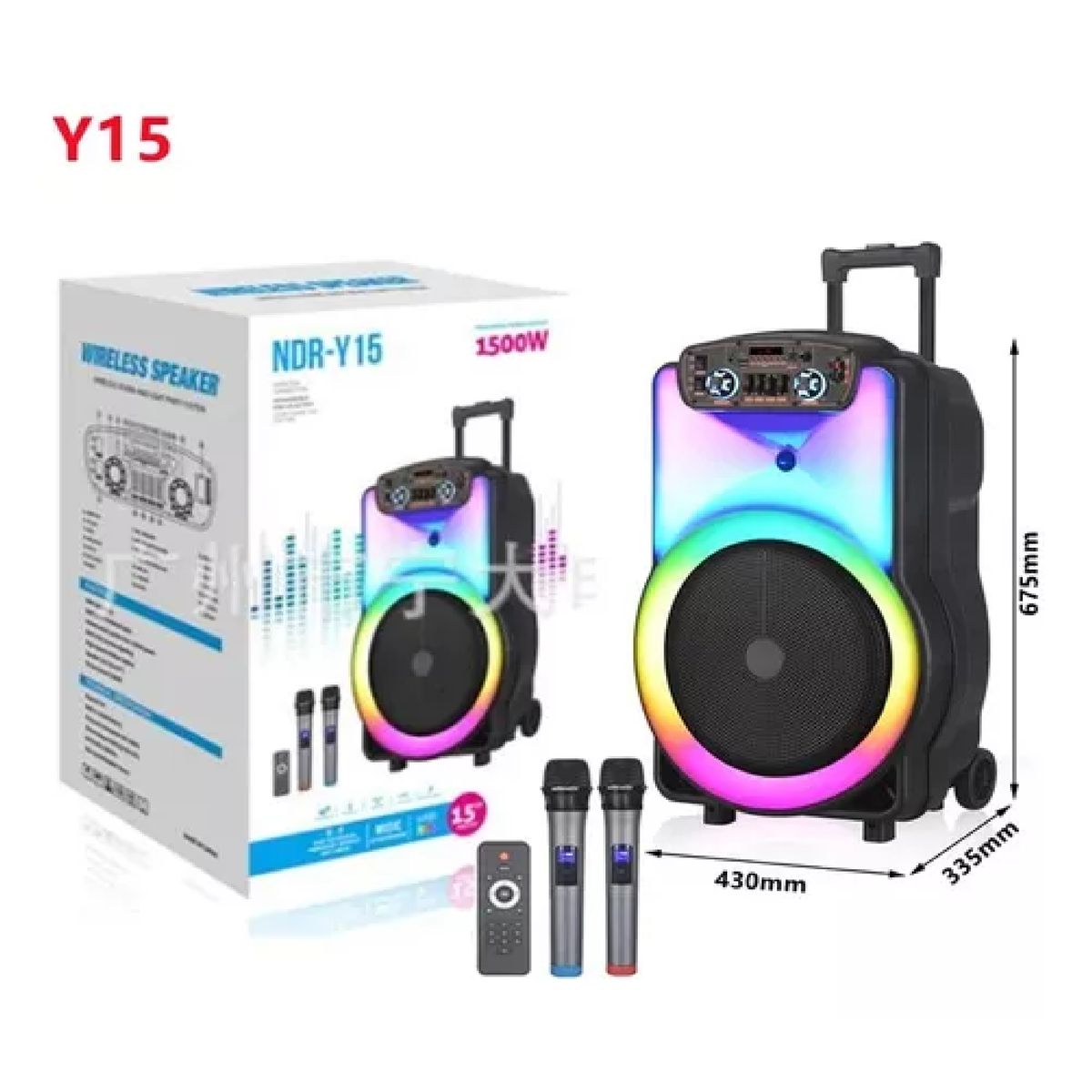 GENERICO - CABINA DE SONIDO 15 PULGADAS RECARGABLE