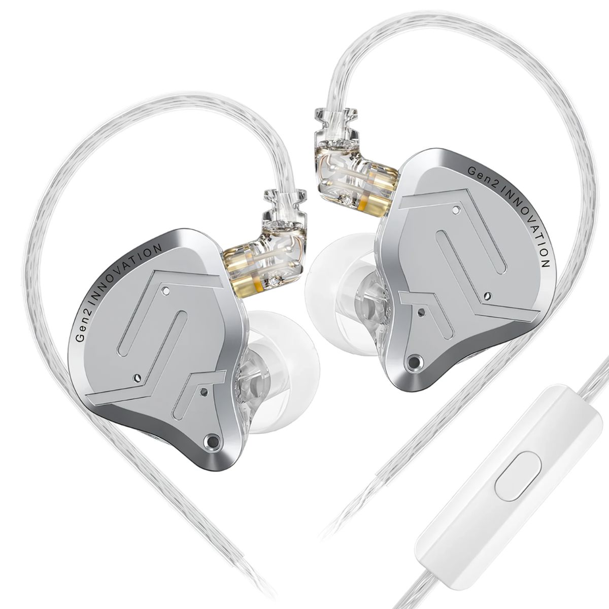 KZ - Nuevos KZ ZSN PRO 2 Audífonos Gris claro con micrófono