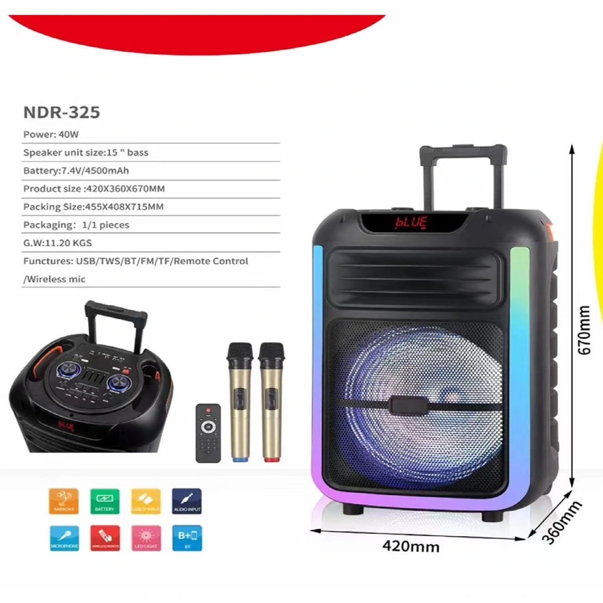 GENERICO - PARLANTE DE SONIDO  NDR-325