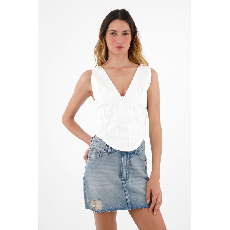 TENNIS - Top crudo tipo corsé para mujer