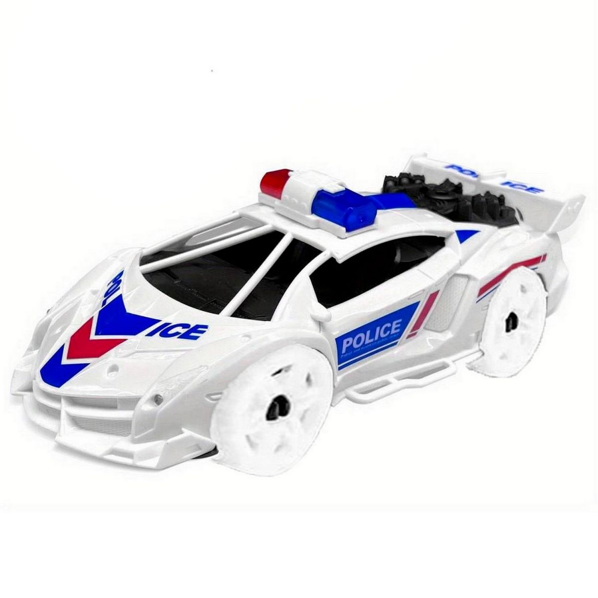 GENERICO - Carro Policia Deportivo Luces Movimiento Vapor + Baterias