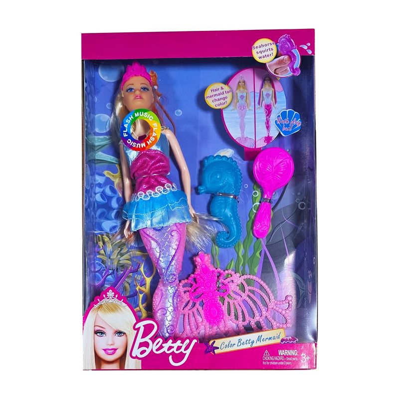 DAYOSHOP - Muñeca Cola Sirena Princesa Peine Accesorios Juguete Niña