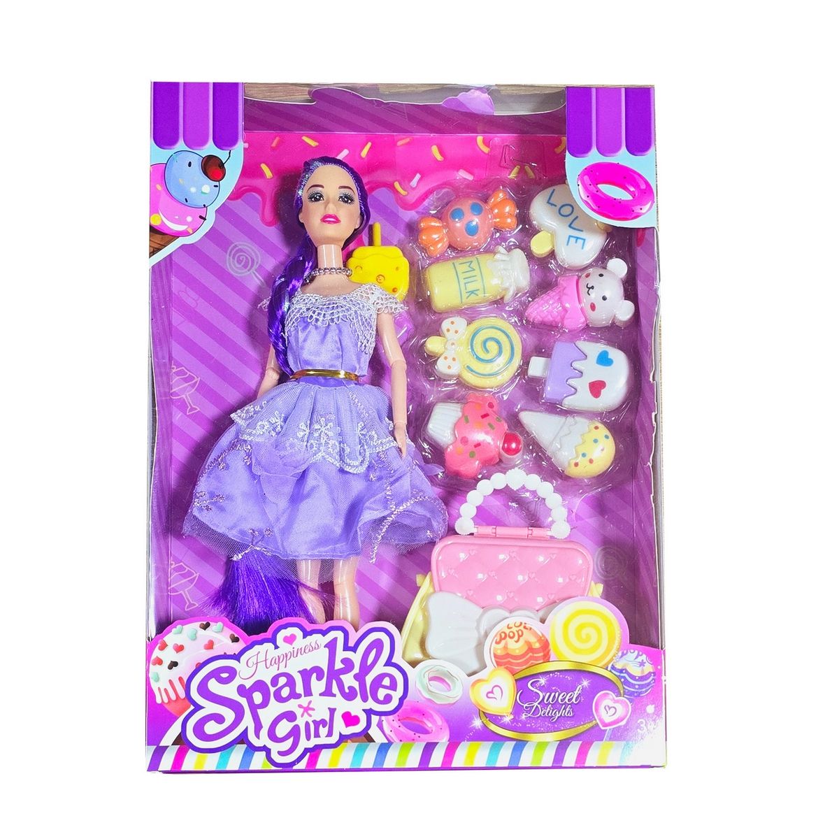 DAYOSHOP - Muñeca Princesa Bolso Dulces Helado Accesorios Juguete Niña