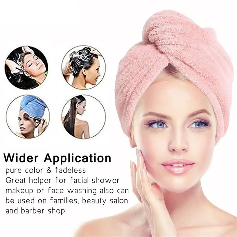GENERICO - Toalla de Secado Rápido Para el Cabello Gorro de Microfibra Grueso