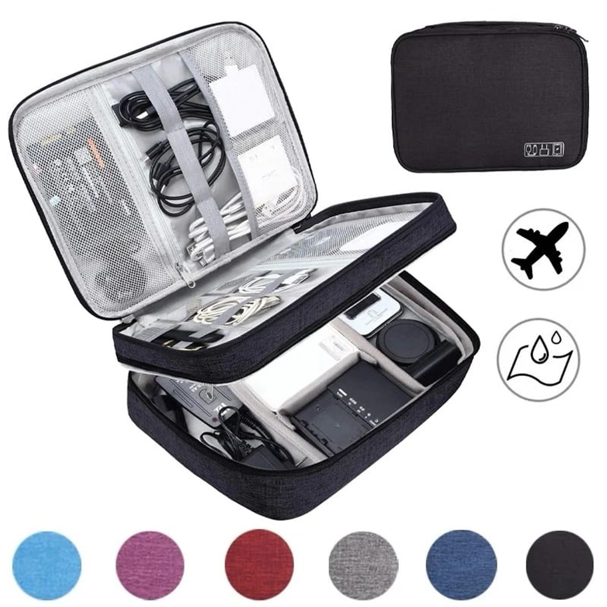 GENERICO - Estuche Organizador De Cables Accesorios Electrónicos Grande