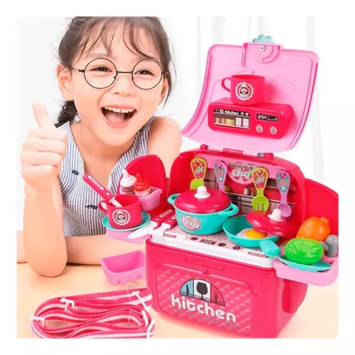 GENERICO - Linda maleta 2 en 1 set de Cocina con accesorios